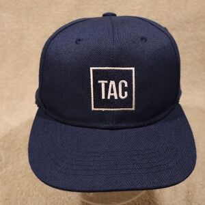 Melonwear TAC Embroidered Navy Blue Flat Brim Snapback Hat Mens